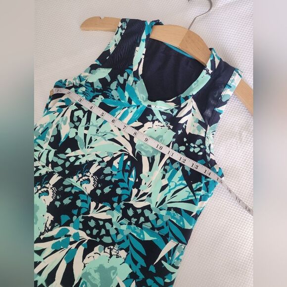 Title Nine Tropical Print Midi Dress - Blue and Green - Picture 3 of 11